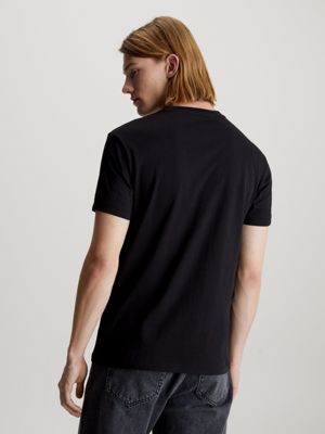 black slim logo t-shirt for men calvin klein jeans