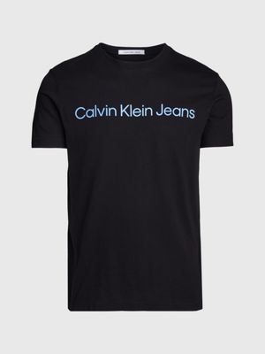 black slim logo t-shirt for men calvin klein jeans