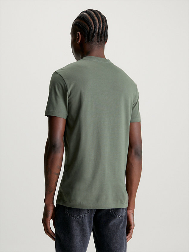 green wąski t-shirt z logo dla mężczyźni - calvin klein jeans