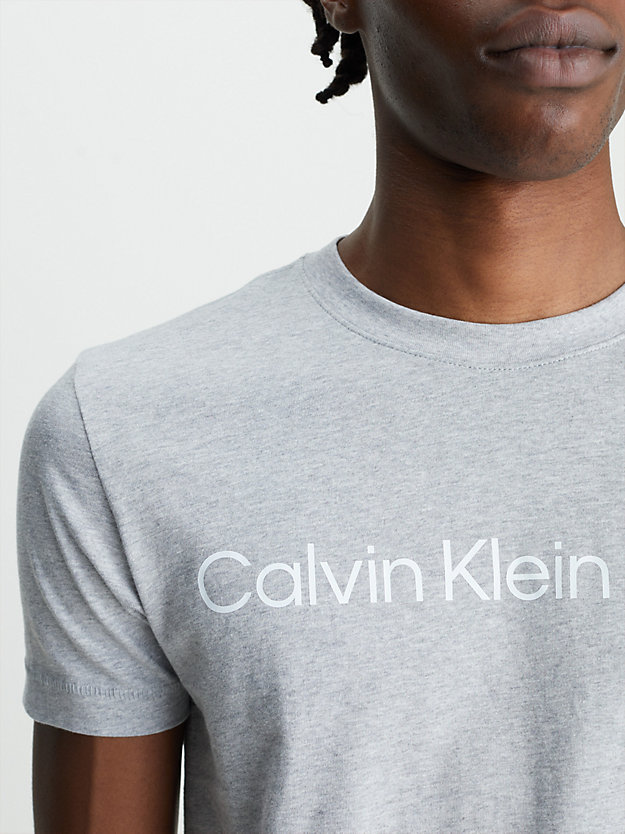 LIGHT GREY HEATHER Slim Logo T-shirt for men CALVIN KLEIN JEANS