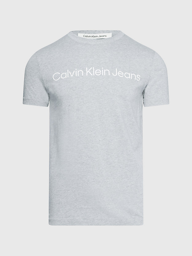 LIGHT GREY HEATHER Slim Logo T-shirt for men CALVIN KLEIN JEANS
