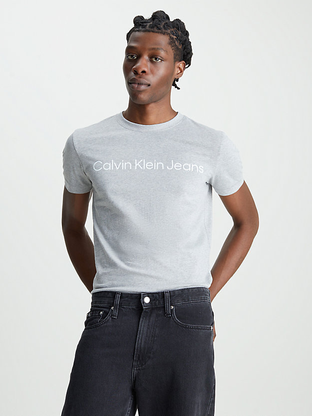 LIGHT GREY HEATHER T-shirt slim avec logo for hommes CALVIN KLEIN JEANS