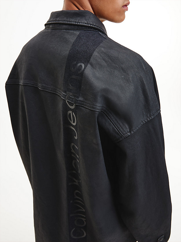 DENIM BLACK Oversized Coated Denim Shirt Jacket for men CALVIN KLEIN JEANS