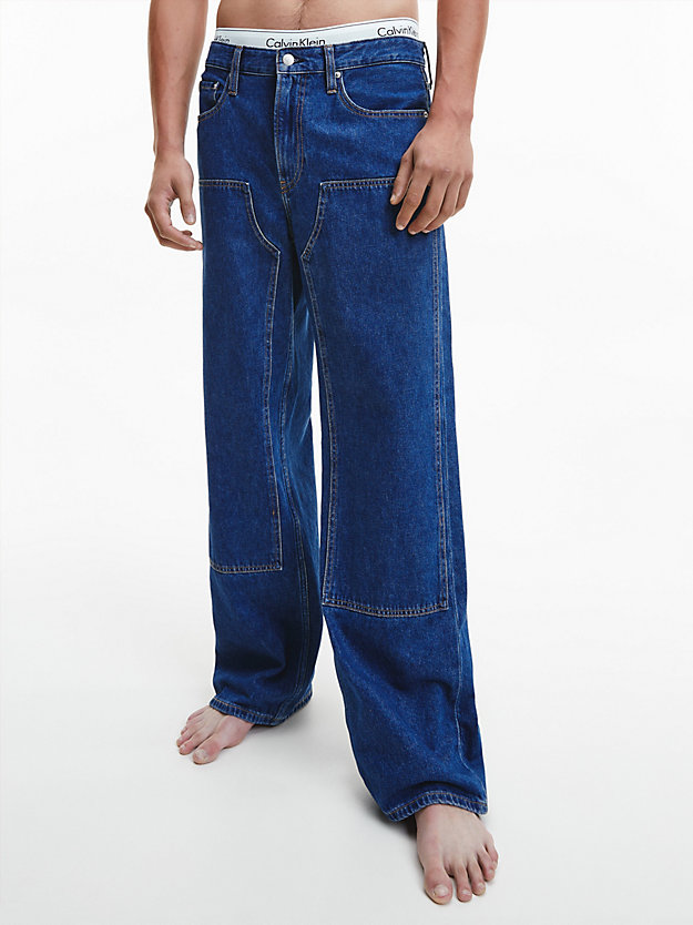 90's loose jeans con panel denim dark de hombre calvin klein jeans
