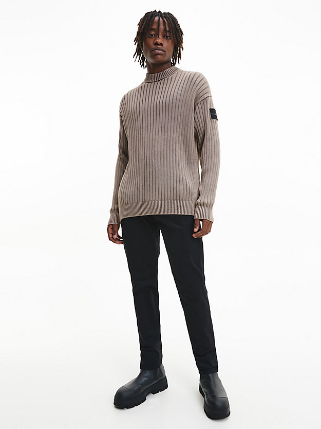 WARM TOFFEE Relaxed Combed Cotton Jumper for men CALVIN KLEIN JEANS