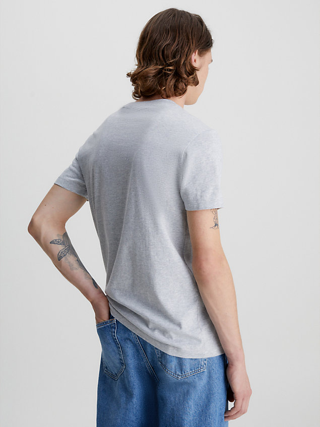 grey organic cotton monogram t-shirt for men calvin klein jeans