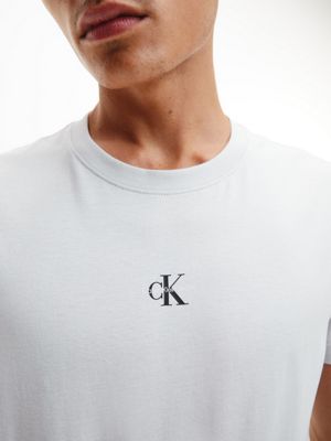 GHOST GREY Organic Cotton Monogram T-shirt for men CALVIN KLEIN JEANS