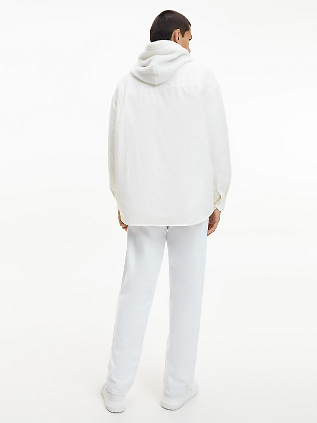 giacca-camicia imbottita in nylon riciclato white da uomo calvin klein jeans