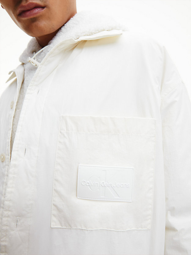 IVORY Recycled Nylon Padded Shirt Jacket for men CALVIN KLEIN JEANS