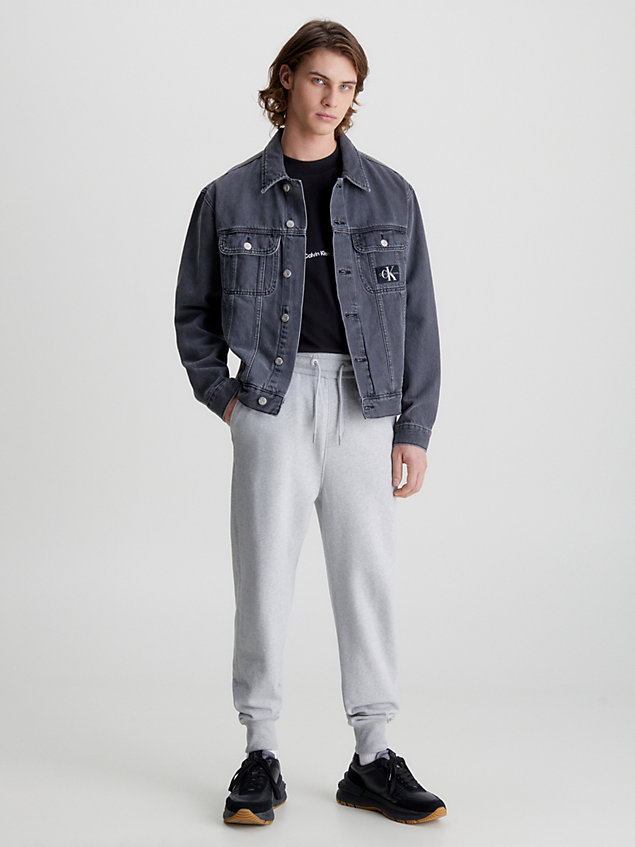 pantaloni da tuta monogram grey da uomo calvin klein jeans