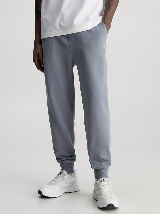 pantalón de chándal con monograma grey de hombre calvin klein jeans