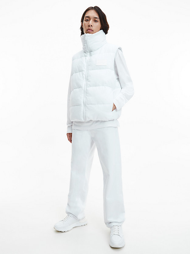 BRIGHT WHITE / GHOST GREY Recycled Nylon Reversible Vest for men CALVIN KLEIN JEANS