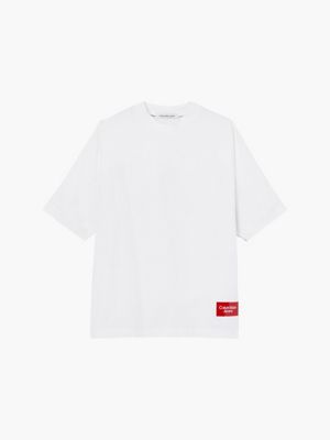 BRIGHT WHITE Relaxed Back Logo T-shirt for men CALVIN KLEIN JEANS