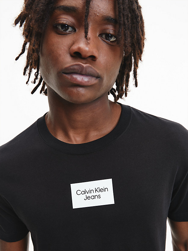 CK BLACK Camiseta slim de algodón orgánico de hombre CALVIN KLEIN JEANS
