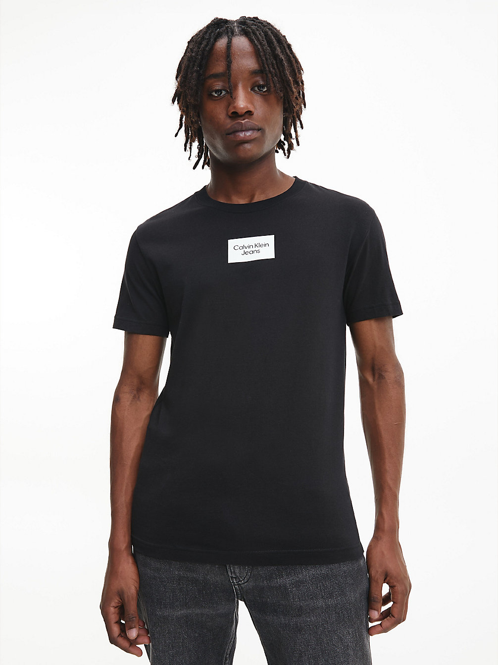 CK BLACK > Wąski T-Shirt Z Bawełny Organicznej > undefined Mężczyźni - Calvin Klein