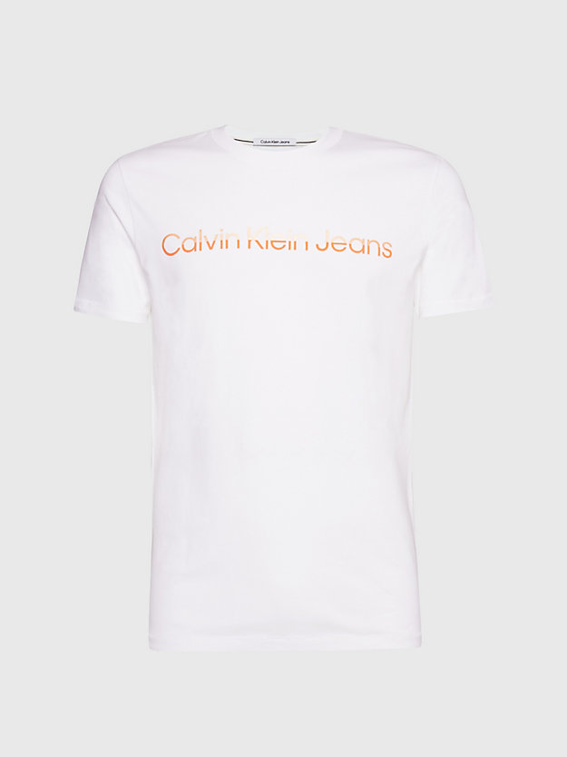 bright white slim logo t-shirt for men calvin klein jeans