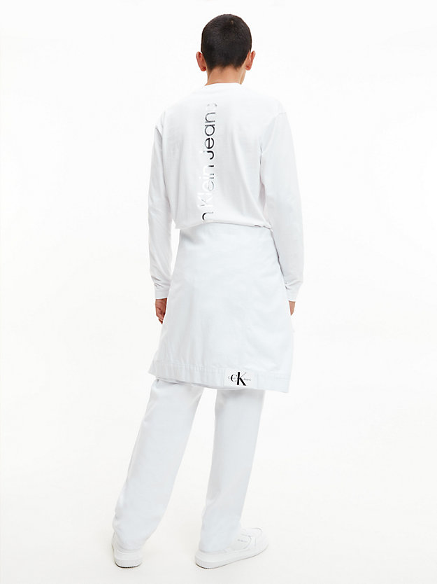 BRIGHT WHITE/SILVER Camiseta de manga larga con logo en la parte trasera de hombre CALVIN KLEIN JEANS