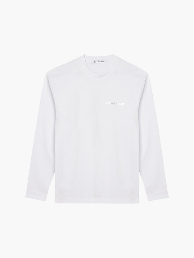 camiseta de manga larga con logo en la parte trasera bright white/silver de hombre calvin klein jeans