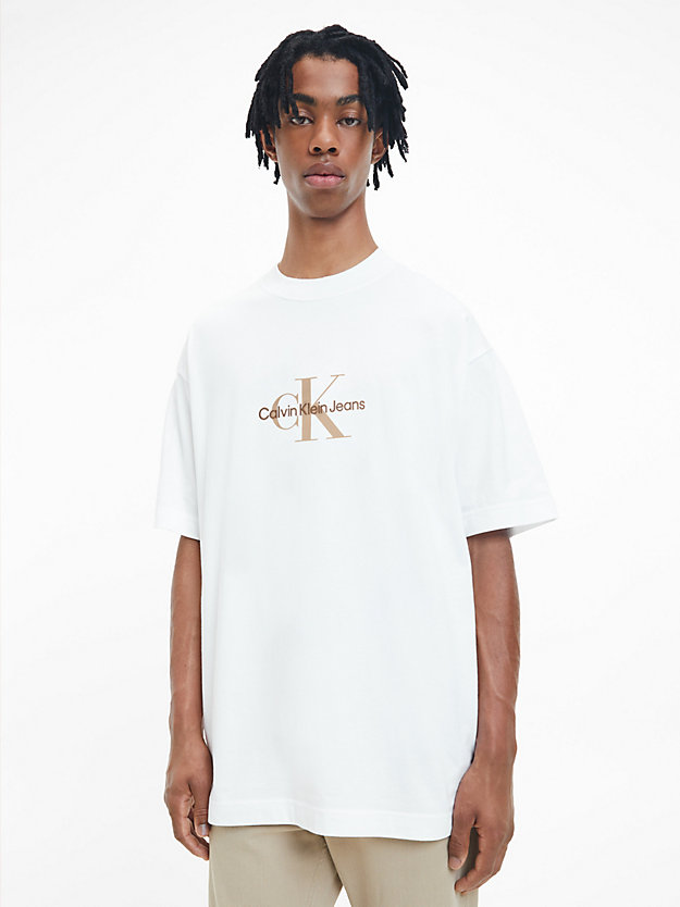 BRIGHT WHITE Camiseta oversized con monograma de hombre CALVIN KLEIN JEANS