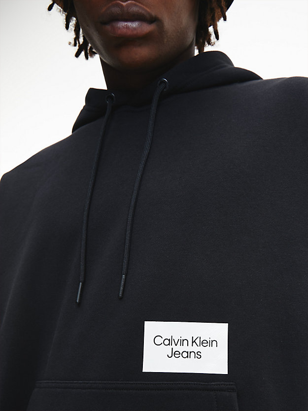 CK BLACK Oversized Back Logo Hoodie for men CALVIN KLEIN JEANS
