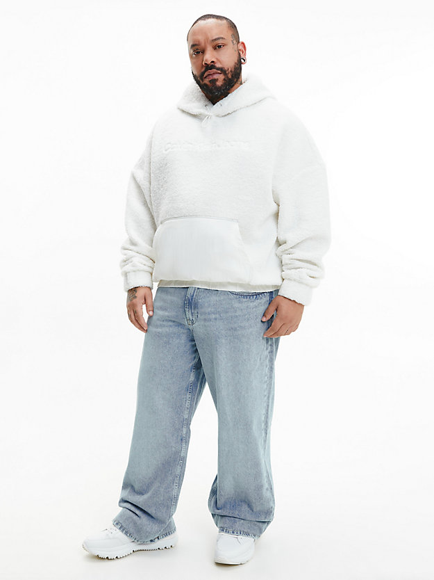 IVORY Relaxed Sherpa Hoodie for men CALVIN KLEIN JEANS