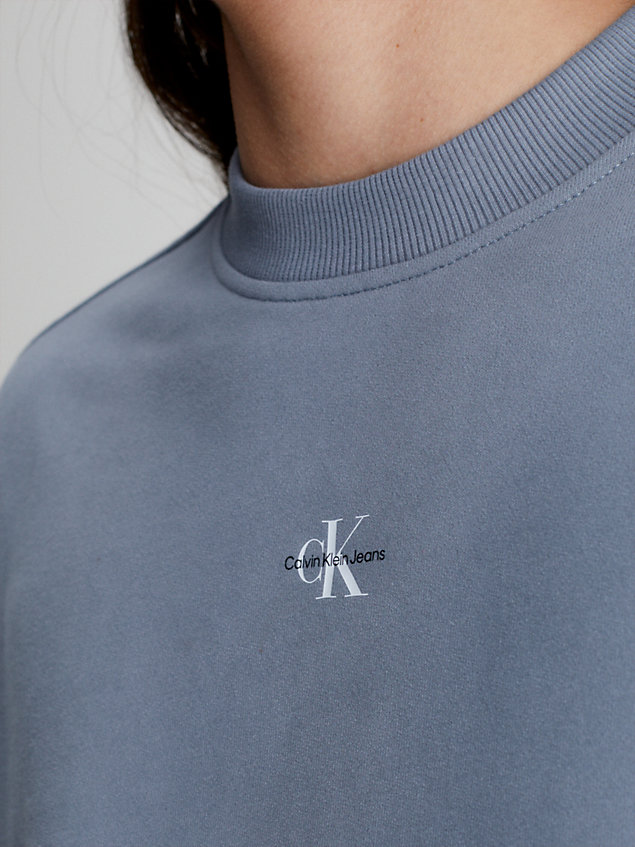 grey lässiges monogramm-sweatshirt für herren - calvin klein jeans