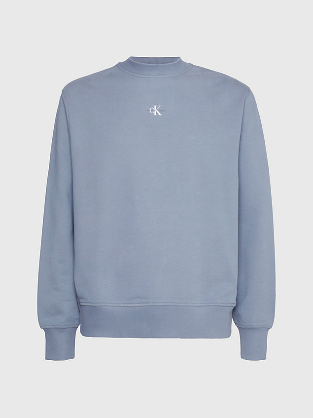 grey lässiges monogramm-sweatshirt für herren - calvin klein jeans
