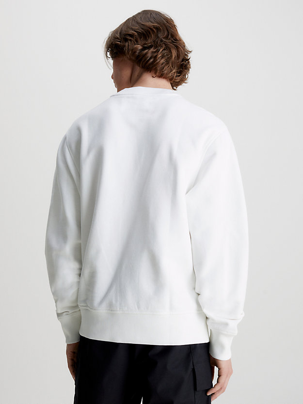 BRIGHT WHITE Sweat-shirt relaxed avec monogramme for hommes CALVIN KLEIN JEANS