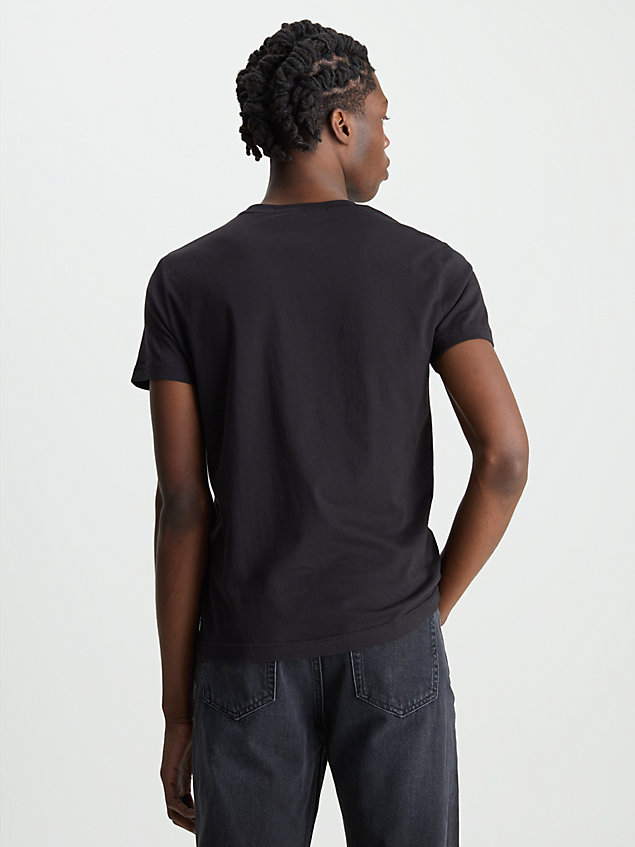 camiseta slim de algodón orgánico con logo black de hombre calvin klein jeans