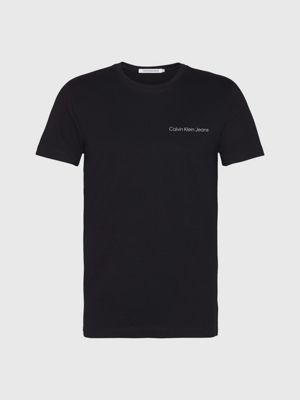 Calvin Klein T-shirt CKJ Organic Cotton Logo Centro Preto