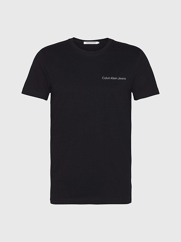 ck black slim organic cotton logo t-shirt for men calvin klein jeans