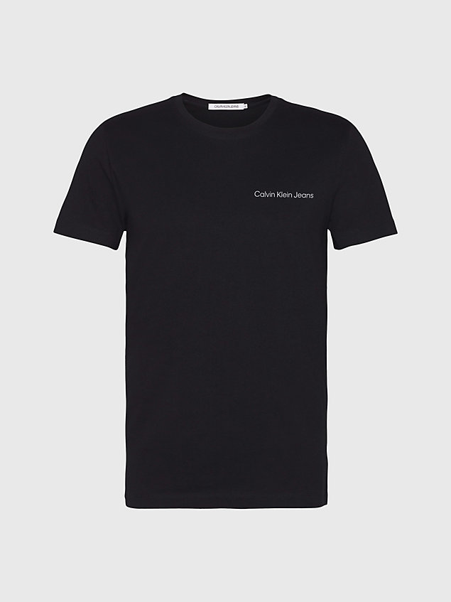 camiseta slim de algodón orgánico con logo black de hombre calvin klein jeans