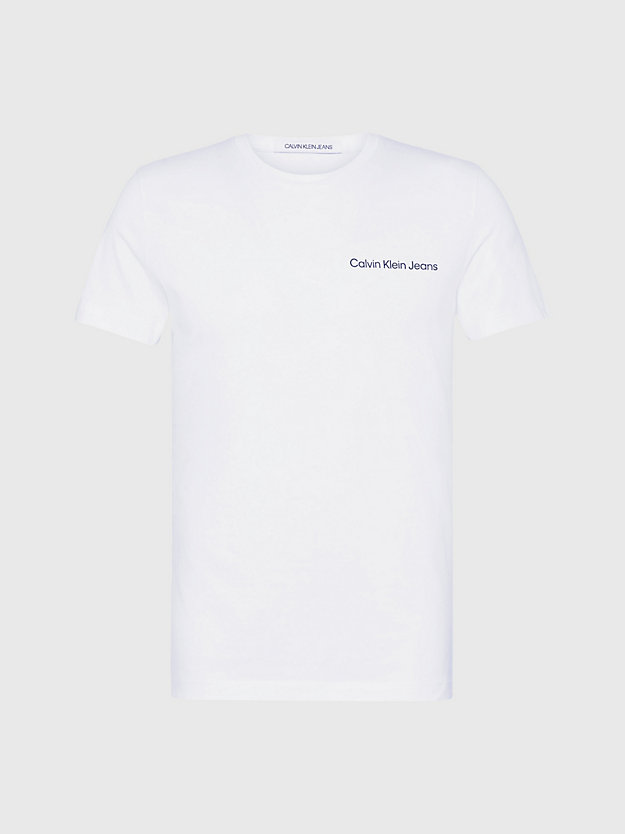 BRIGHT WHITE Slim Organic Cotton Logo T-shirt for men CALVIN KLEIN JEANS