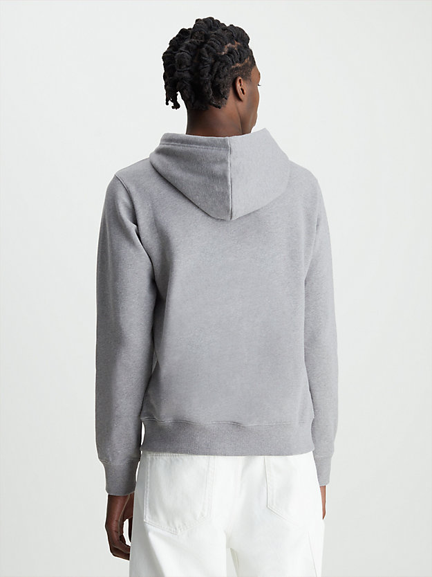 mid grey heather logo hoodie for men calvin klein jeans