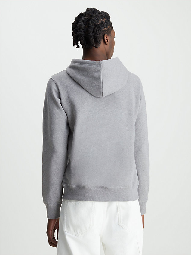 sweat-shirt à capuche avec logo grey pour hommes calvin klein jeans