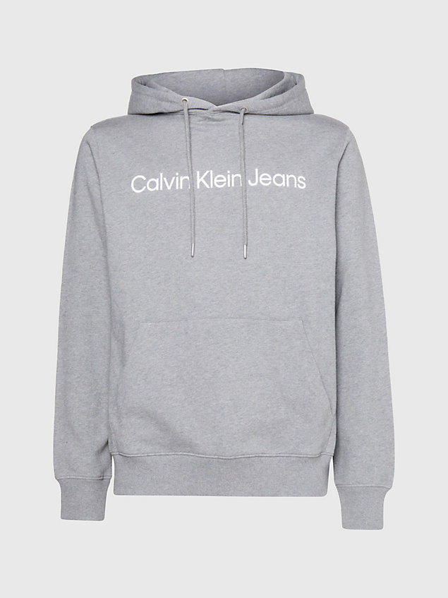 grey logo-hoodie für herren - calvin klein jeans