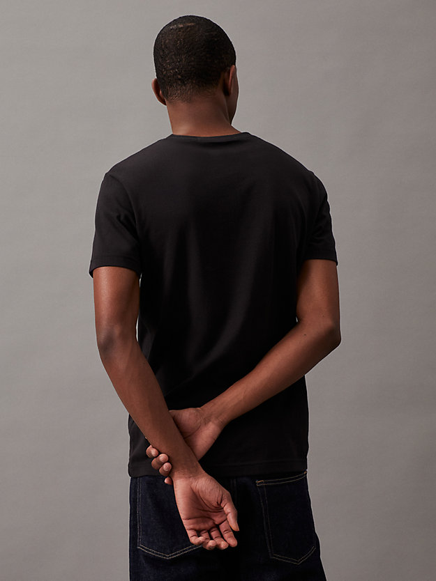 ck black / salsa slim organic cotton logo t-shirt for men calvin klein jeans
