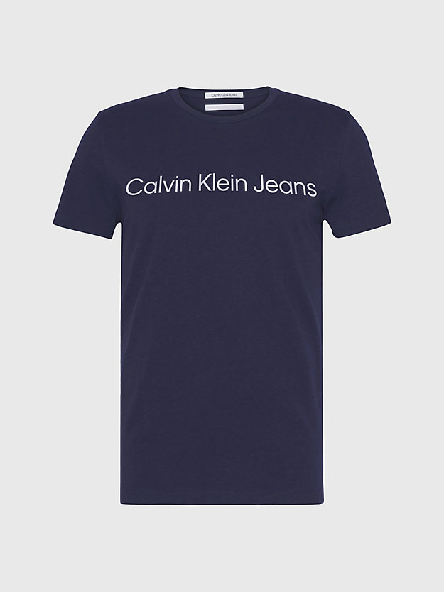 night sky slim organic cotton logo t-shirt for men calvin klein jeans