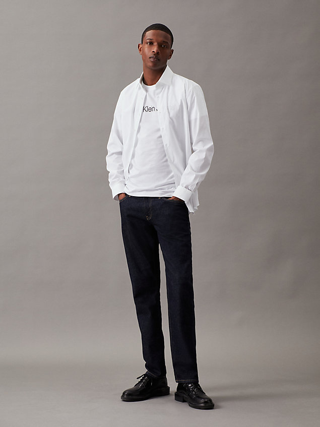 white slim organic cotton logo t-shirt for men calvin klein jeans