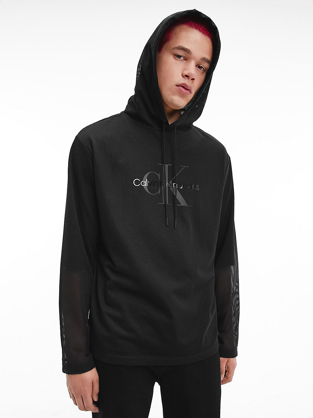 CK BLACK > Dubbellaagse Mesh Hoodie > undefined heren - Calvin Klein