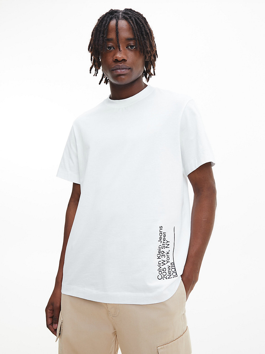 T-Shirt Con Stampa Fotografica Dal Taglio Relaxed > BRIGHT WHITE > undefined uomo > Calvin Klein