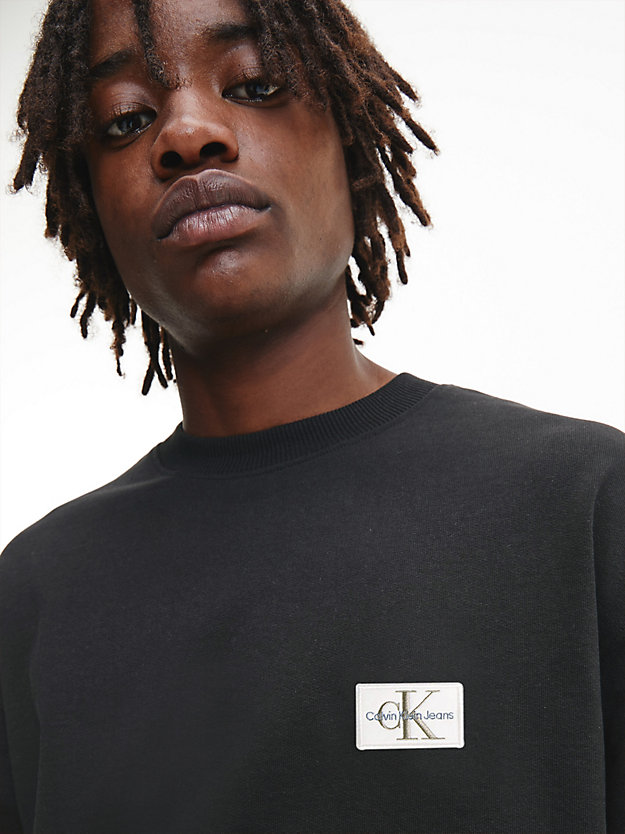 CK BLACK Recycled Cotton Badge Sweatshirt for men CALVIN KLEIN JEANS