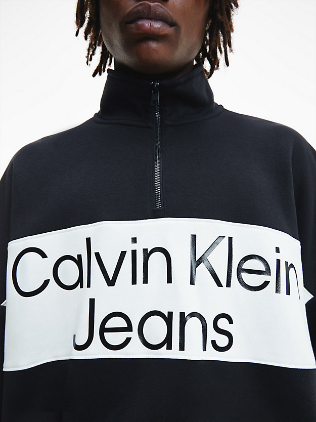 CK BLACK Relaxed Zip Neck Sweatshirt for men CALVIN KLEIN JEANS