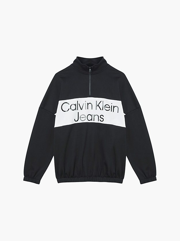 CK BLACK Relaxed Zip Neck Sweatshirt for men CALVIN KLEIN JEANS