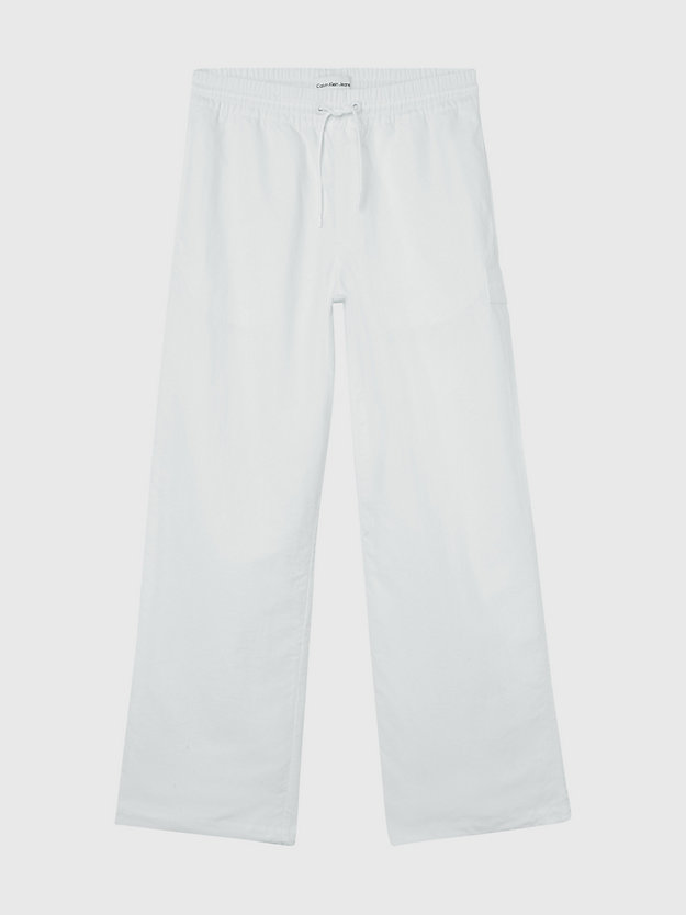 BRIGHT WHITE Pantalones de nailon reciclado de pierna ancha de hombre CALVIN KLEIN JEANS