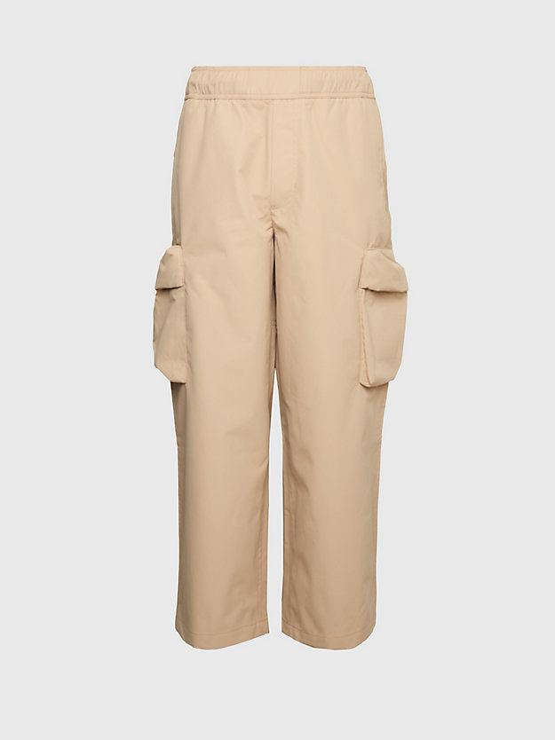 TRAVERTINE Recycled Wide Cropped Cargo Pants for men CALVIN KLEIN JEANS