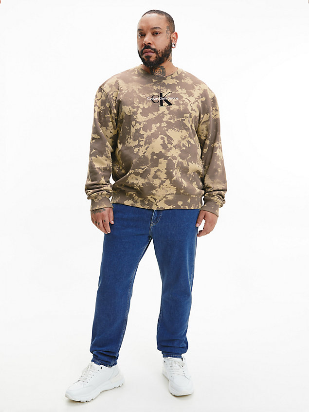 beige oversized camouflage-sweatshirt für herren - calvin klein jeans