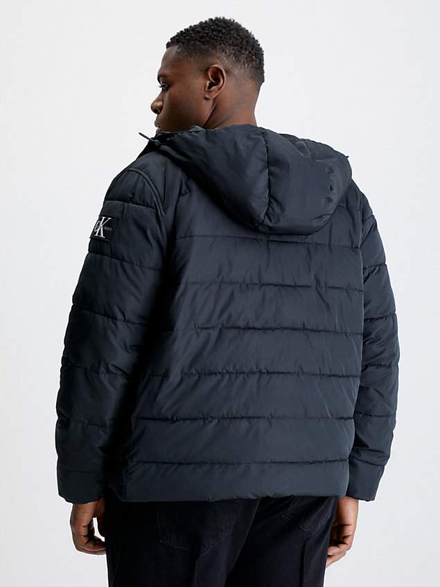 black plus size recycled lightweight puffer jacket for men calvin klein jeans