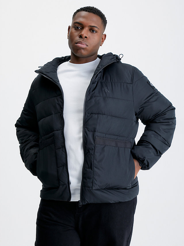 CK Black Plus Size Recycled Lightweight Puffer Jacket undefined men Calvin Klein