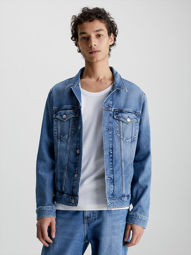 blue slim denim jacket for men calvin klein jeans